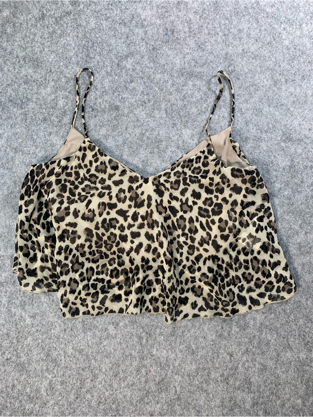 Streetwear Society Leopard Print V-Neck Cami in Beige and Brown